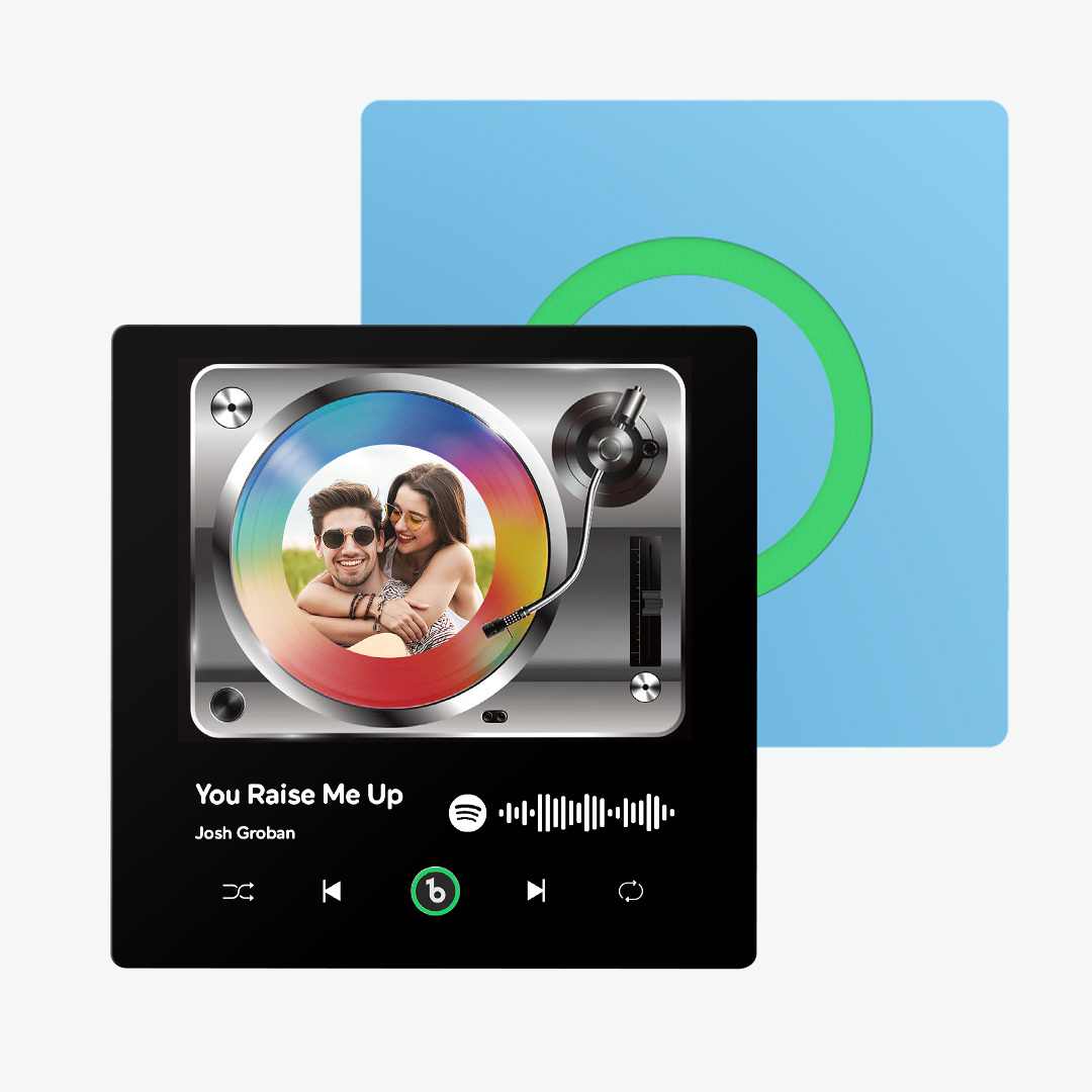 Custom Couple Photo Fridge Magnets Personalized First Dance Song Magnets Can Play Music Customizable Picture Fridge Magnets Anniversary Home Decor for Wife Husband Valentine's Day Gifts - 