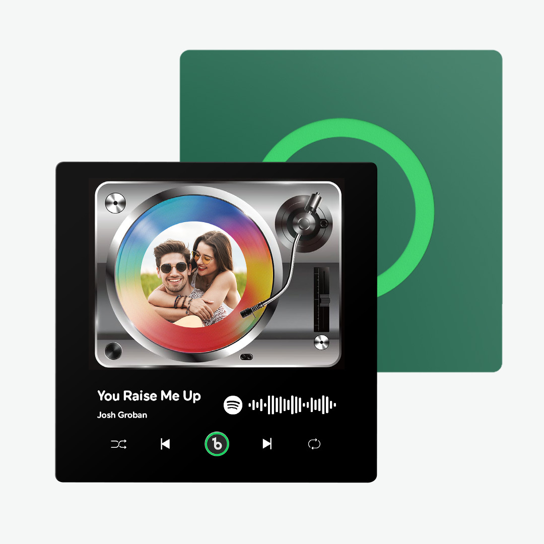 Custom Couple Photo Fridge Magnets Personalized First Dance Song Magnets Can Play Music Customizable Picture Fridge Magnets Anniversary Home Decor for Wife Husband Valentine's Day Gifts - 