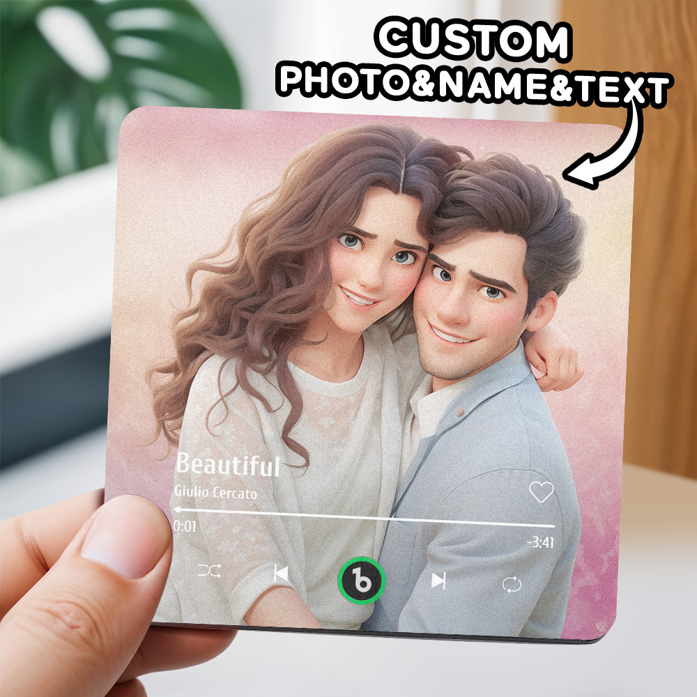 Custom Cartoon Couple Refrigerator Magnet Stickers Gifts for Her - 