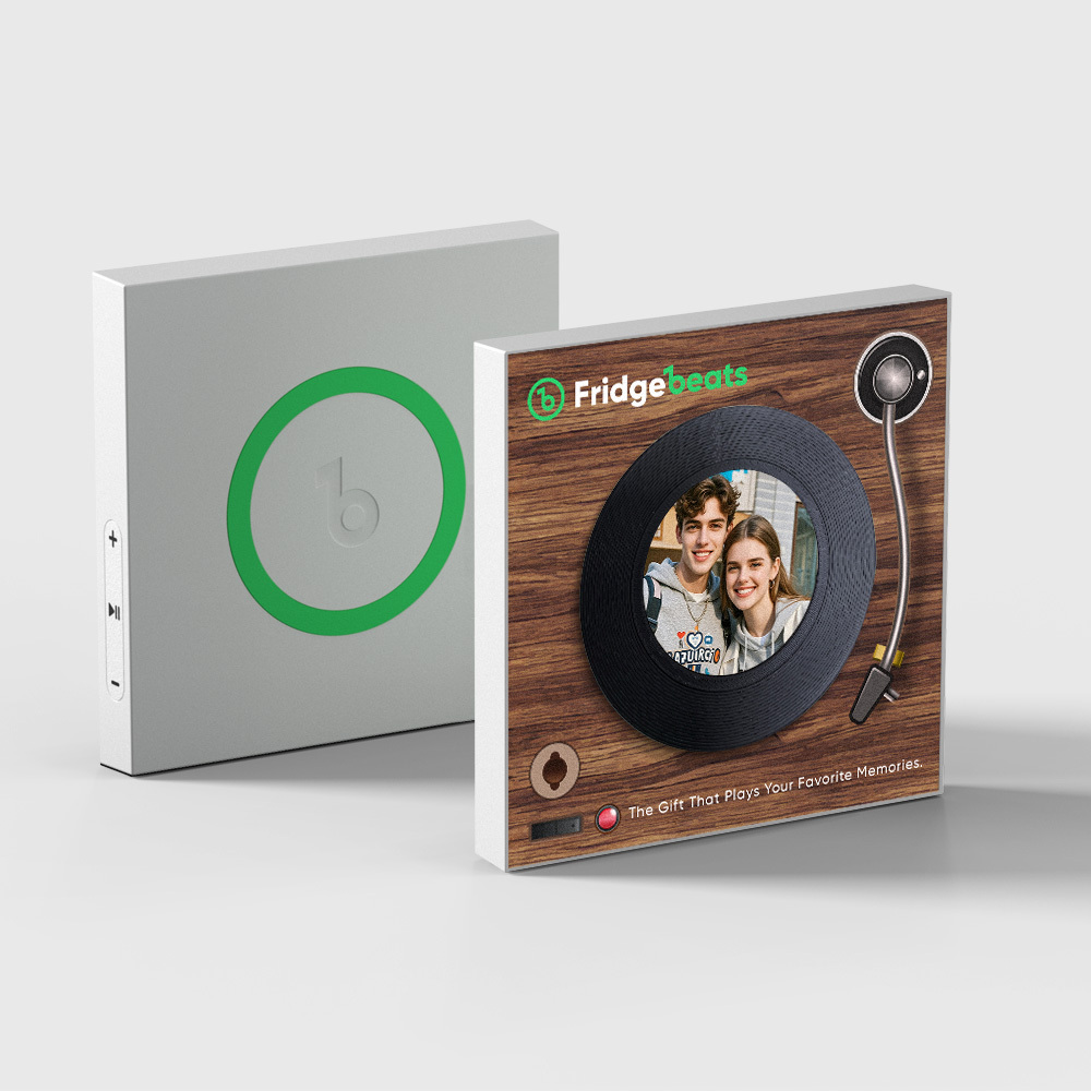 Custom Music And Photo Fridge Magnet Vintage Style Song Fridge Magnet NFC Functionality - 