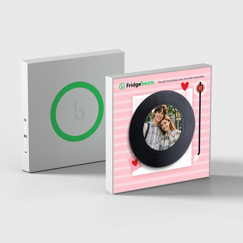 Custom Music and Photo Fridge Magnet NFC Song Fridge Magnets Pink Gifts for Couple - 