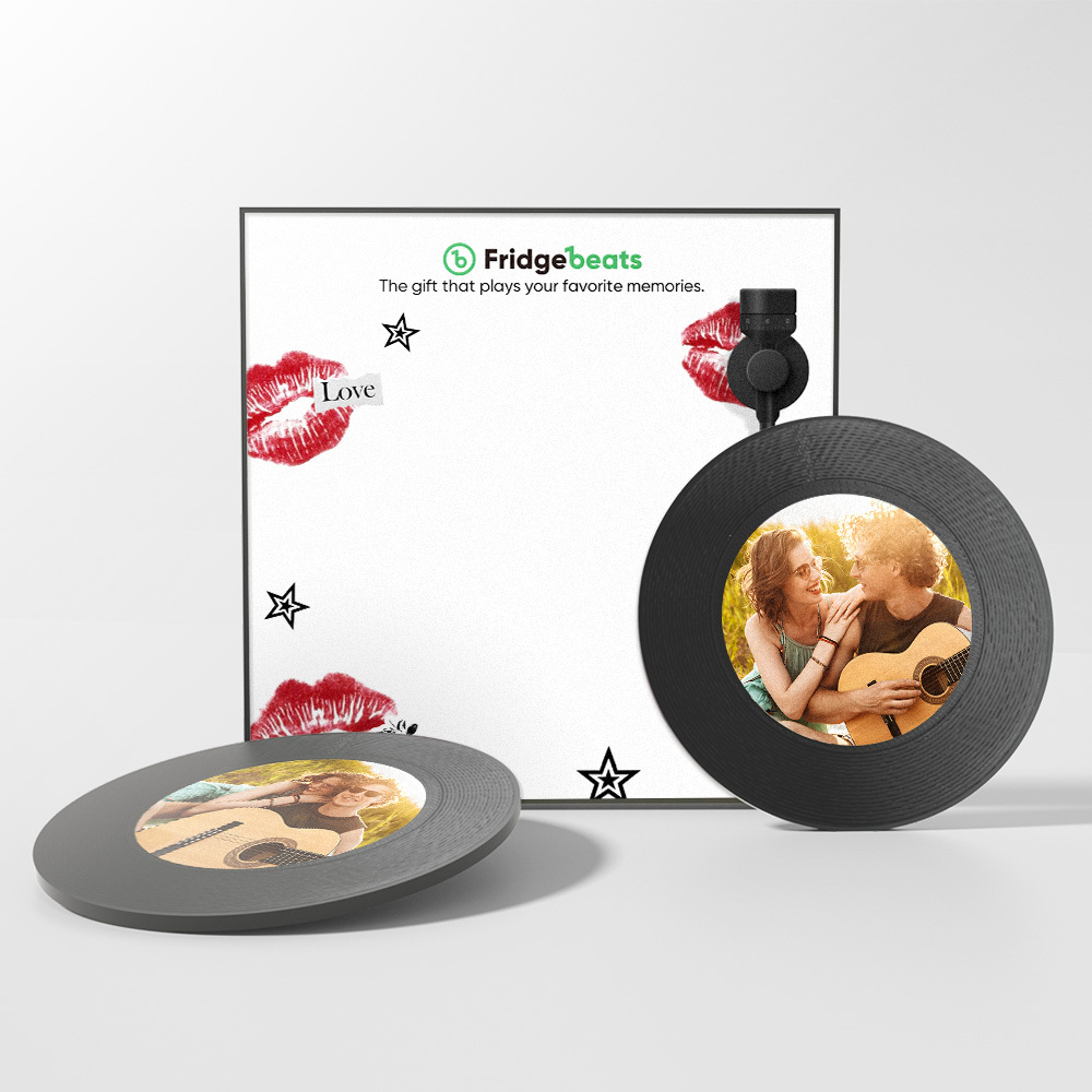 Custom Music And Photo Fridge Magnet Personalized Lip Fridge Magnet Gift for Couple - 
