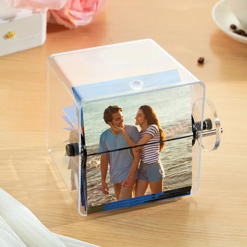 Custom 24 Photos Flipbook Acrylic Frame Animation Machine Mechanical Hand-cranked Flipbook - 