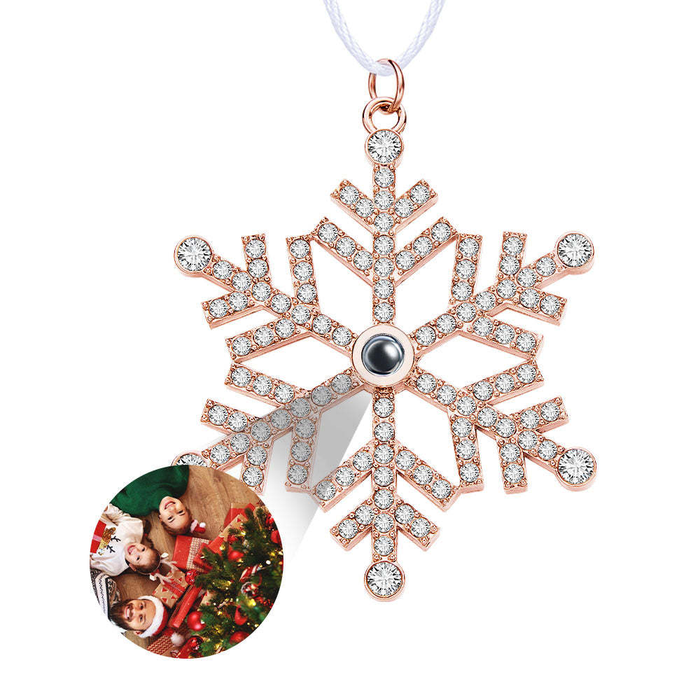 Personalized Projection Ornament Custom Photo Snowflake Christmas Ornament Gifts - minebrickau