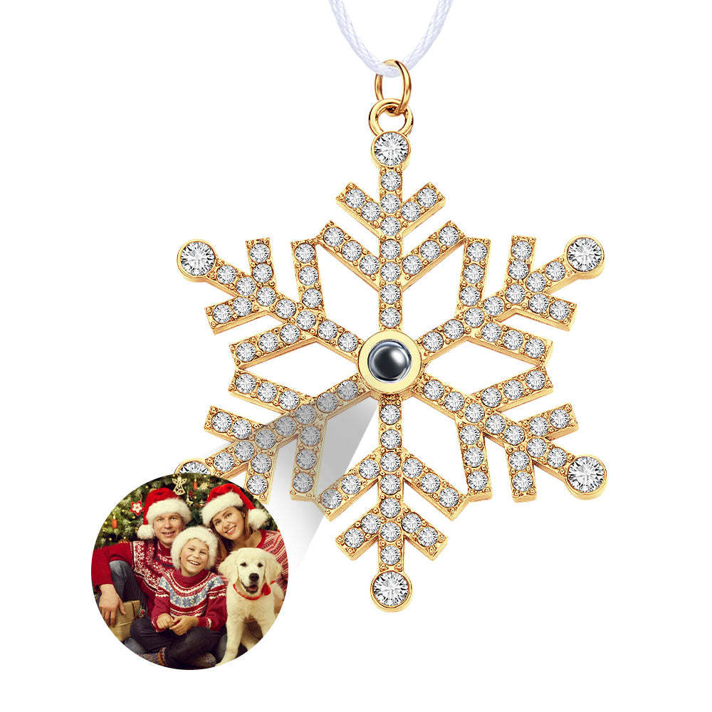 Personalized Projection Ornament Custom Photo Snowflake Christmas Ornament Gifts - minebrickau