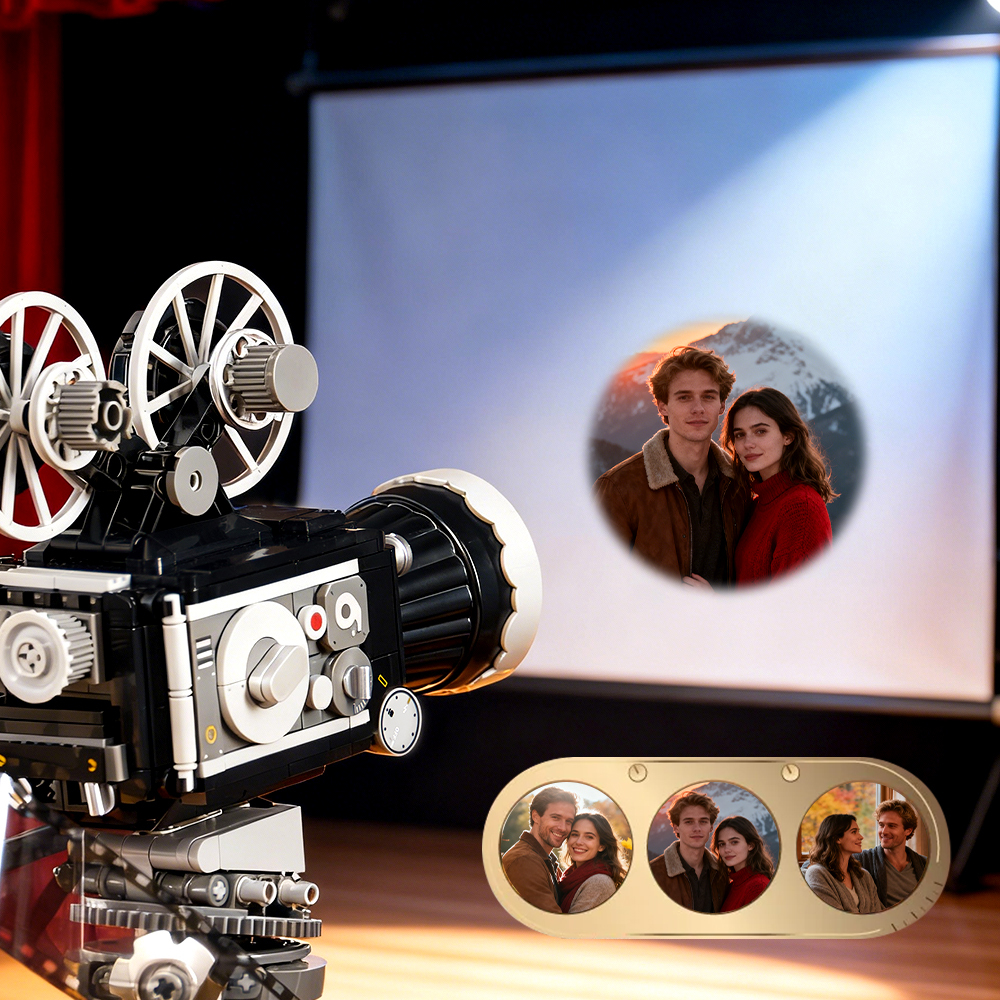 Anniversary Gifts Camera Film Roll Projector Brick Figure Can Project Your Photo 10 Photos Christmas Gifts For Couples - 
