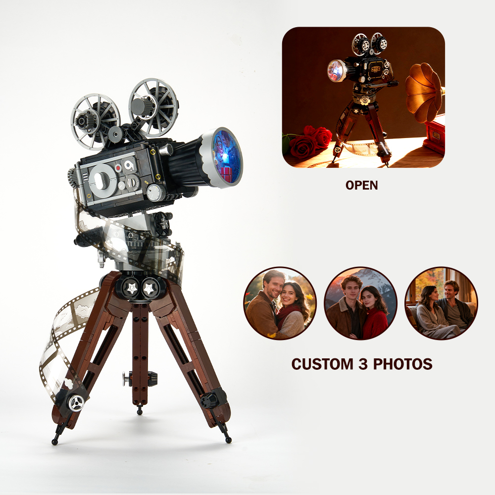 Anniversary Gifts Camera Film Roll Projector Brick Figure Can Project Your Photo 10 Photos Christmas Gifts For Couples - 
