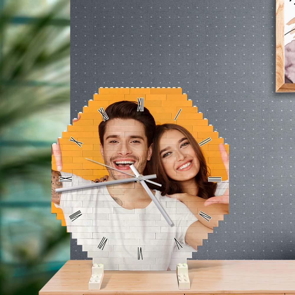 Custom Building Block Wall Clock Personality Puzzle Custom Photo Pointer Brick Clock - MyCustomBrickheadz