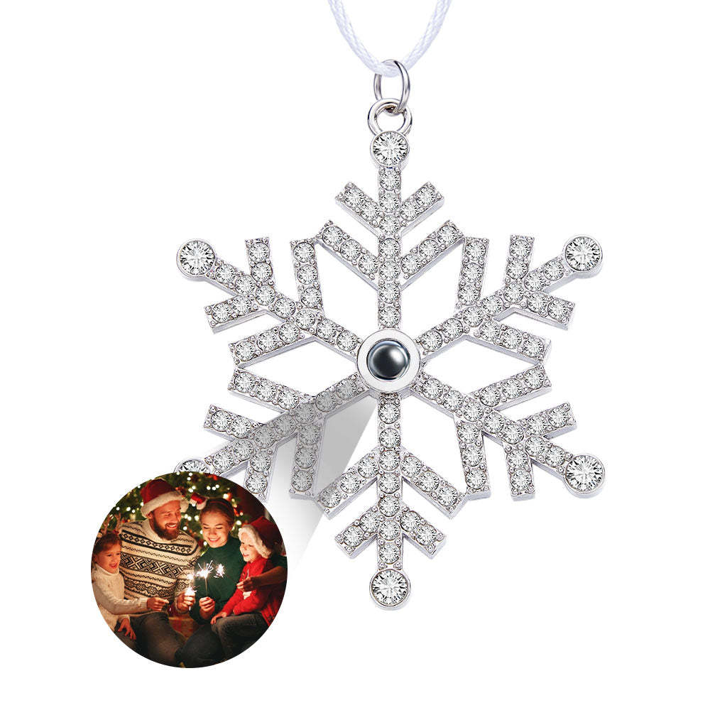 Personalized Projection Ornament Custom Photo Snowflake Christmas Ornament Gifts - minebrickau
