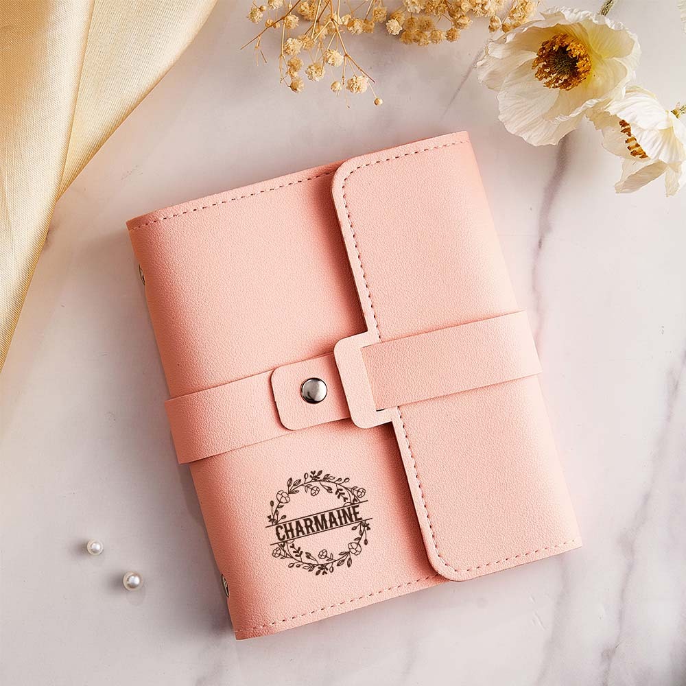 Custom Engraved Earring Storage Bag Multifunctional Personalized Travel Jewelry Organizer Gift for Her - 