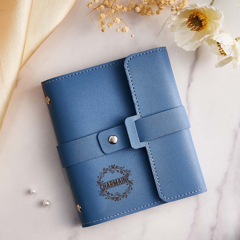 Custom Engraved Earring Storage Bag Multifunctional Personalized Travel Jewelry Organizer Gift for Her - 