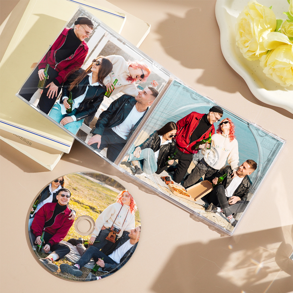 5 Photos Custom CD & Jewel Case With 16 Songs Personalized Custom CD Album Gift For Sisters/Friends - 
