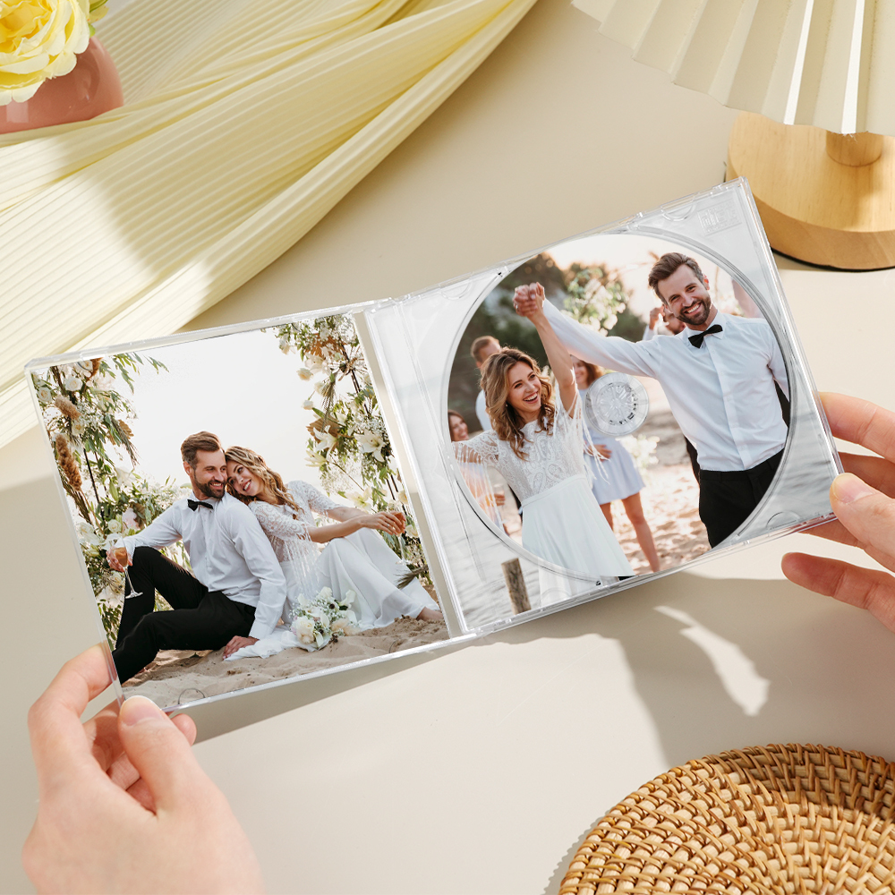 Personalized Custom CD Album 10 Songs Custom CD & Jewel Case | Valentines, Anniversary Wedding Gift Custom CD Mixtape With 5 Photos - 