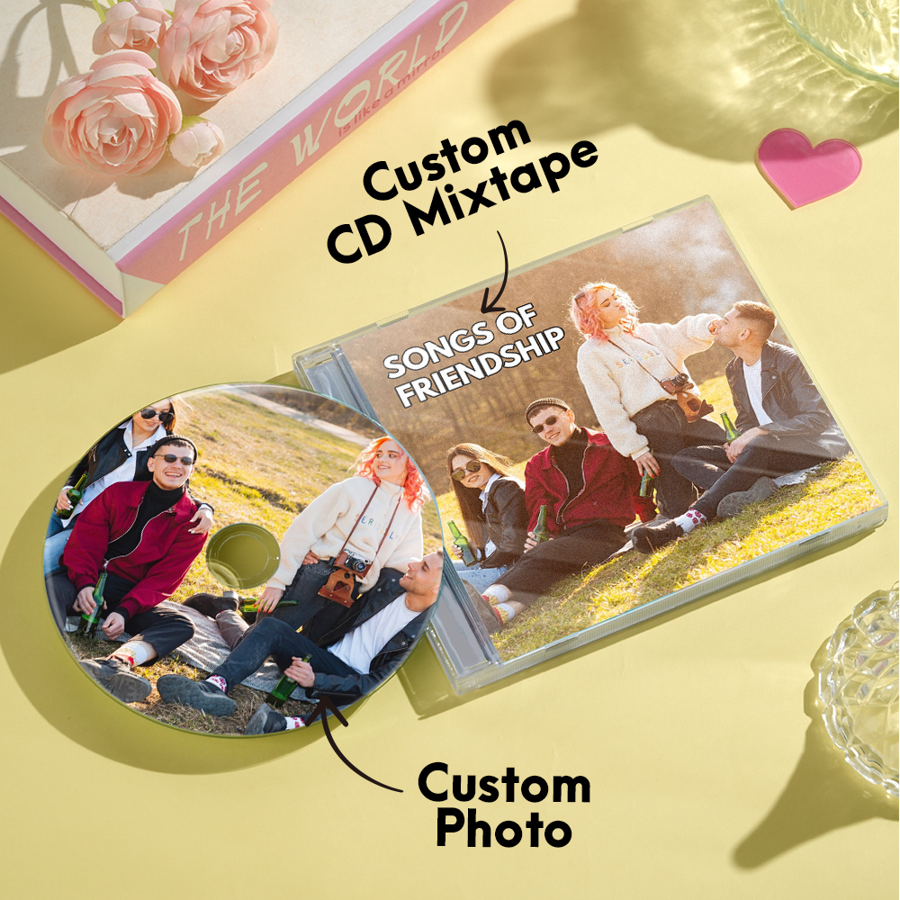 5 Photos Custom CD & Jewel Case With 16 Songs Personalized Custom CD Album Gift For Sisters/Friends - 