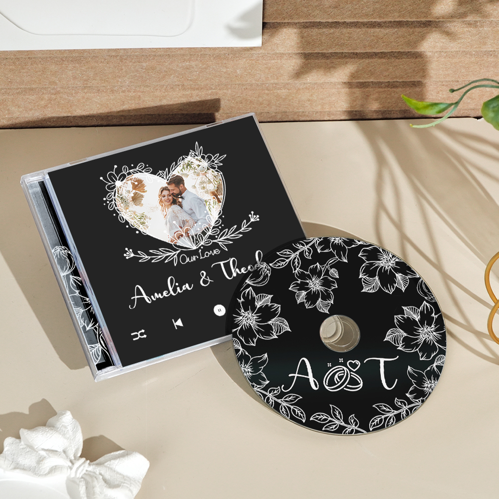 Custom Photo CD & Jewel Case CD Mixtape Music Gift With Custom 5/10/16 Songs Wedding Gift - 