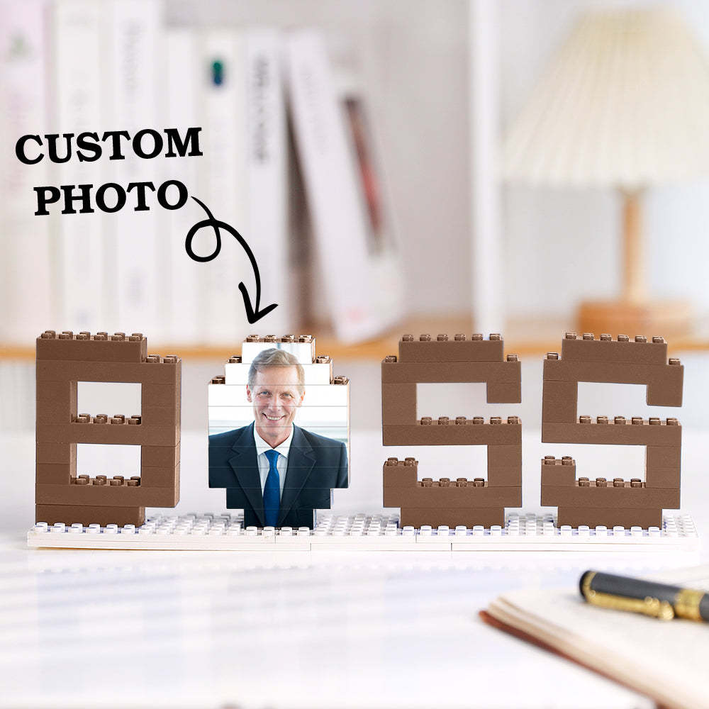 Gifts for Boss Custom Photo Building Bricks Puzzles Photo Blocks Rotatable Photo - 