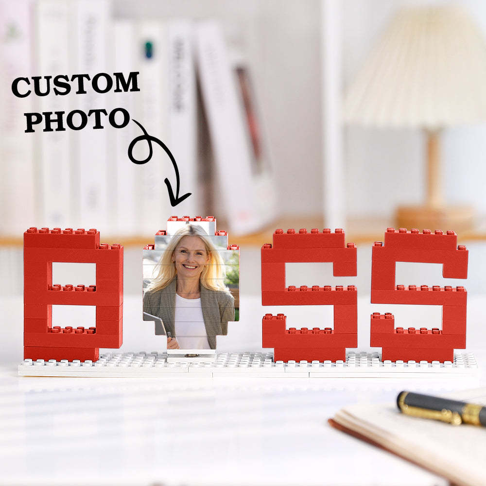 Gifts for Boss Custom Photo Building Bricks Puzzles Photo Blocks Rotatable Photo - 