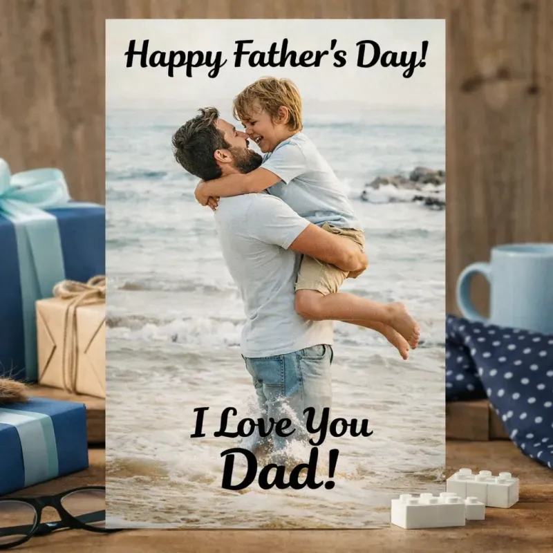 Custom Photo Brick Puzzle Frame – Build Gentle Love, A Meaningful Gift for Dad & Father's Day - 