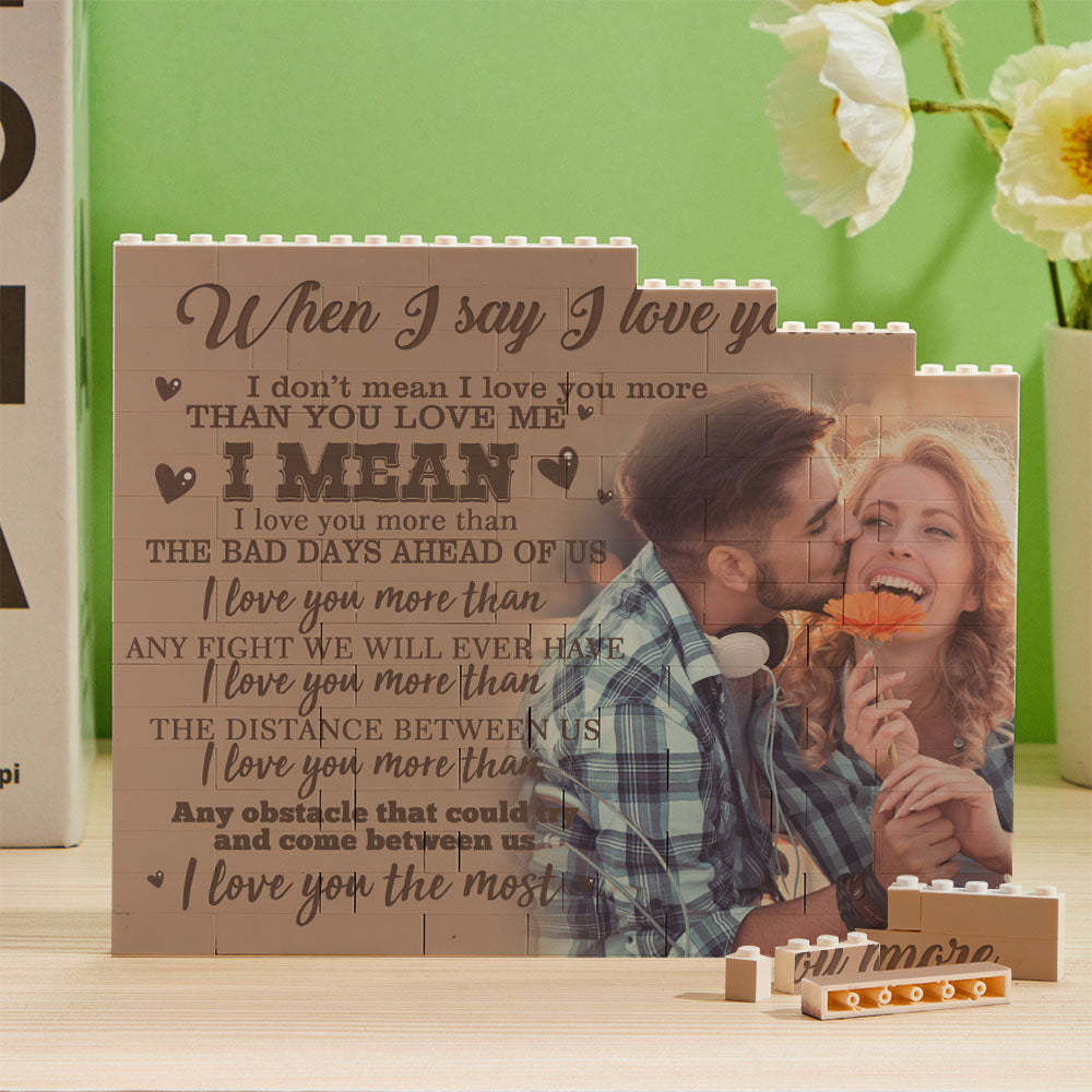 I Love You Personalized Photo Building Block Brick Frame - MyCustomBrickheadz