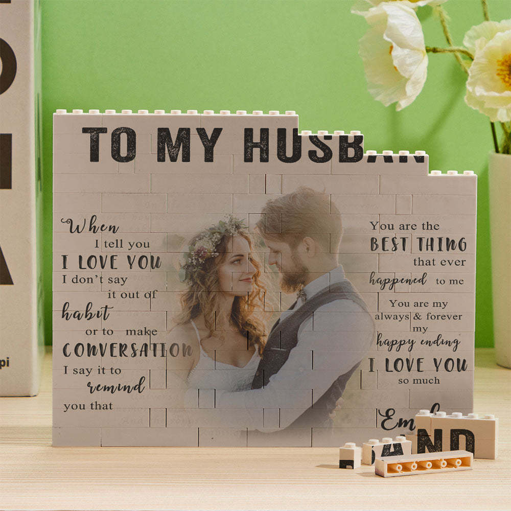 Custom Photo Building Block Brick To My Husband - MyCustomBrickheadz