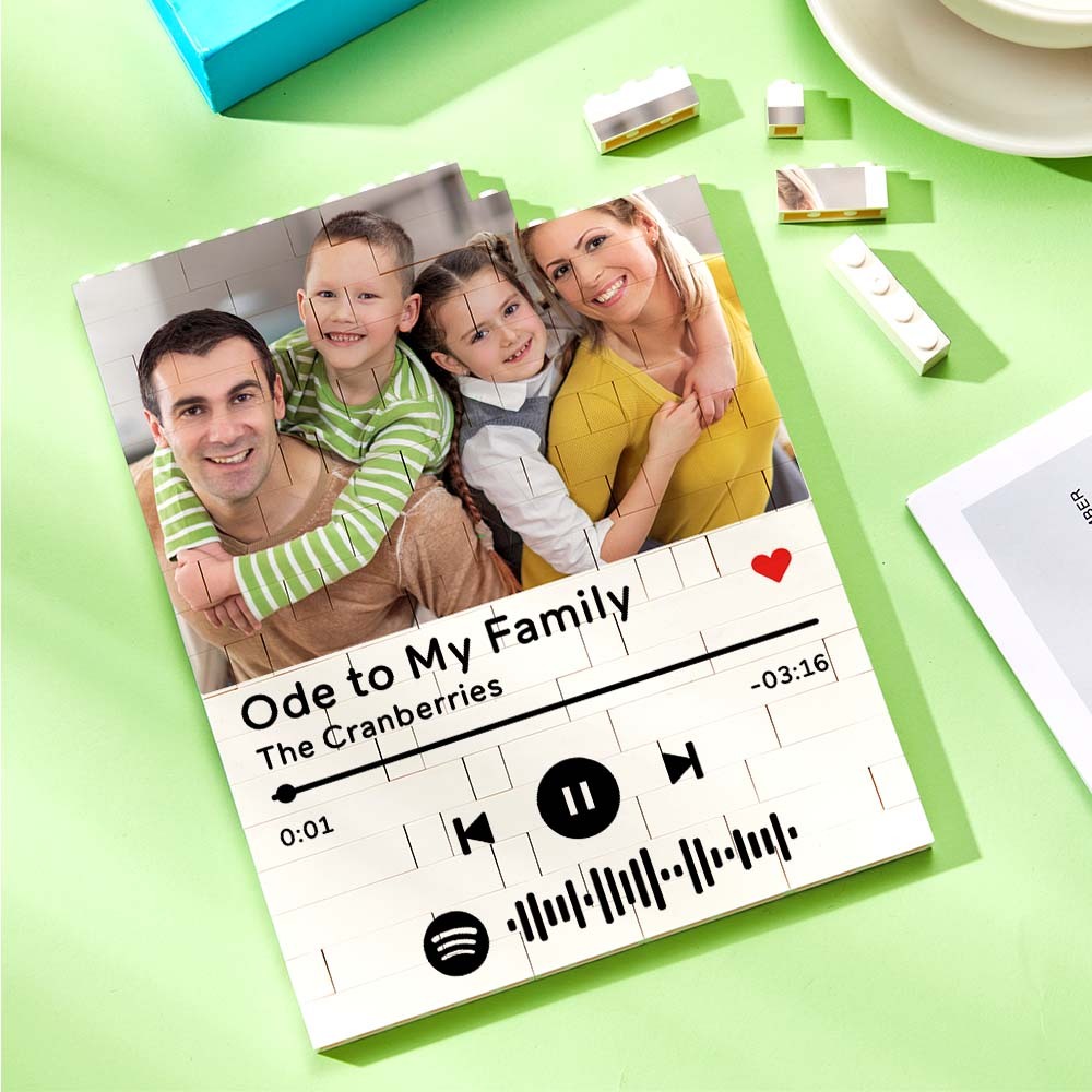 Personalised Photo Building Block Custom Music Code Gifts for Him - MyCustomBrickheadz