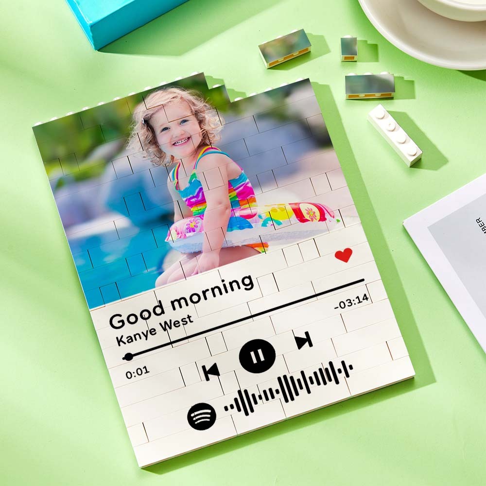 Personalised Photo Building Block Custom Music Code Gifts for Him - MyCustomBrickheadz