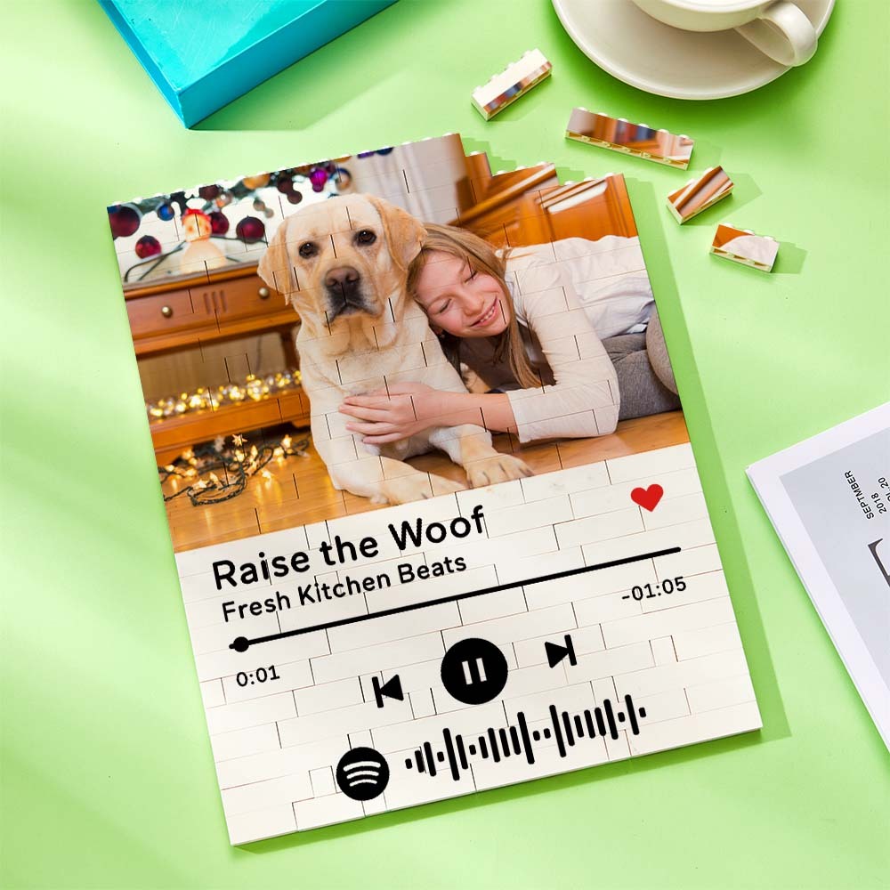 Personalised Photo Building Block Custom Music Code Gifts for Him - MyCustomBrickheadz