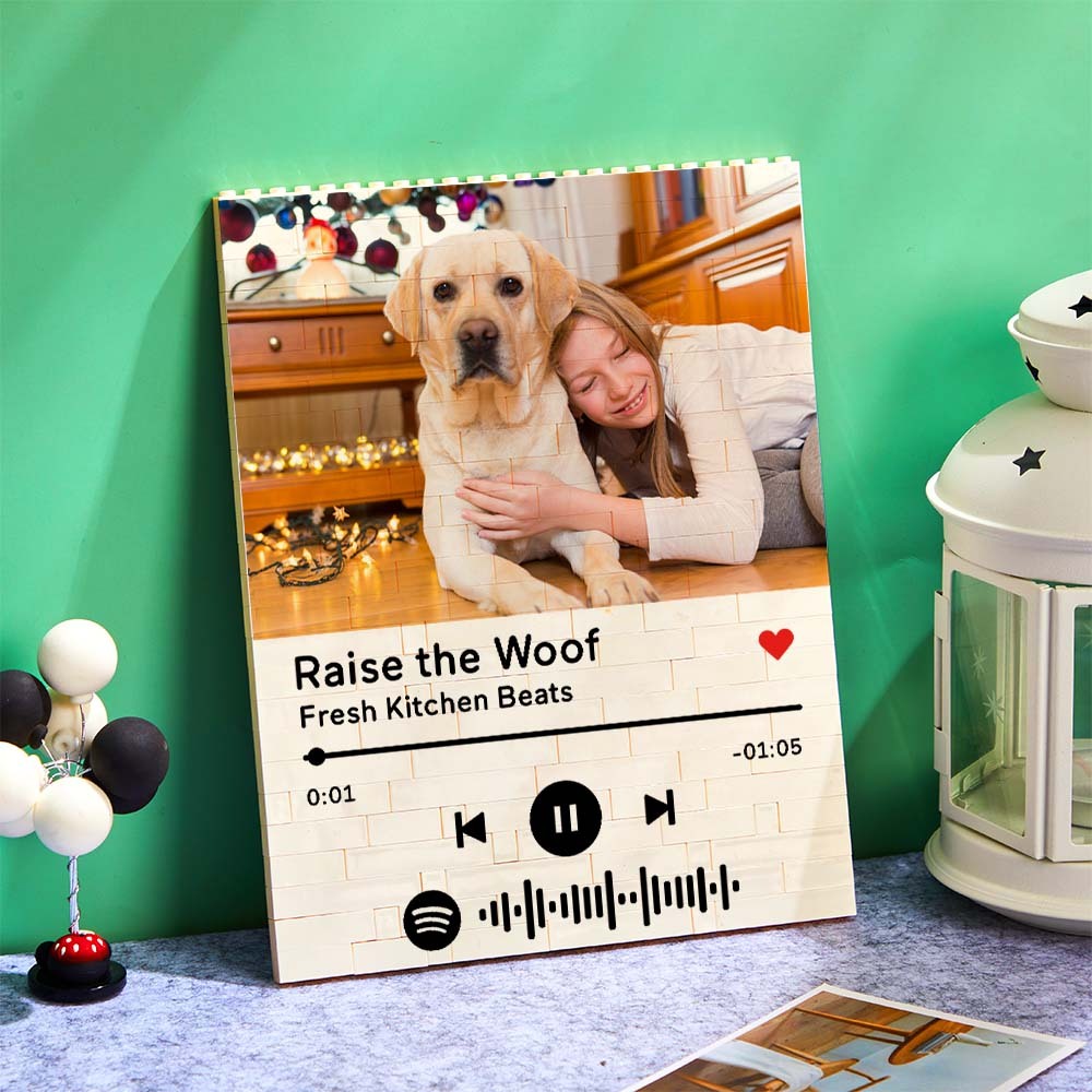 Personalised Photo Building Block Custom Music Code Gifts for Him - MyCustomBrickheadz