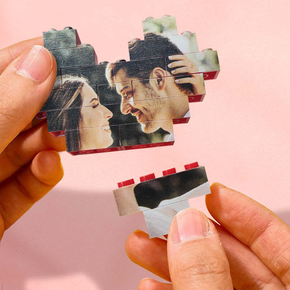 Custom Building Brick Photo Block Personalised I Love You Brick Puzzles Gifts for Lovers - 