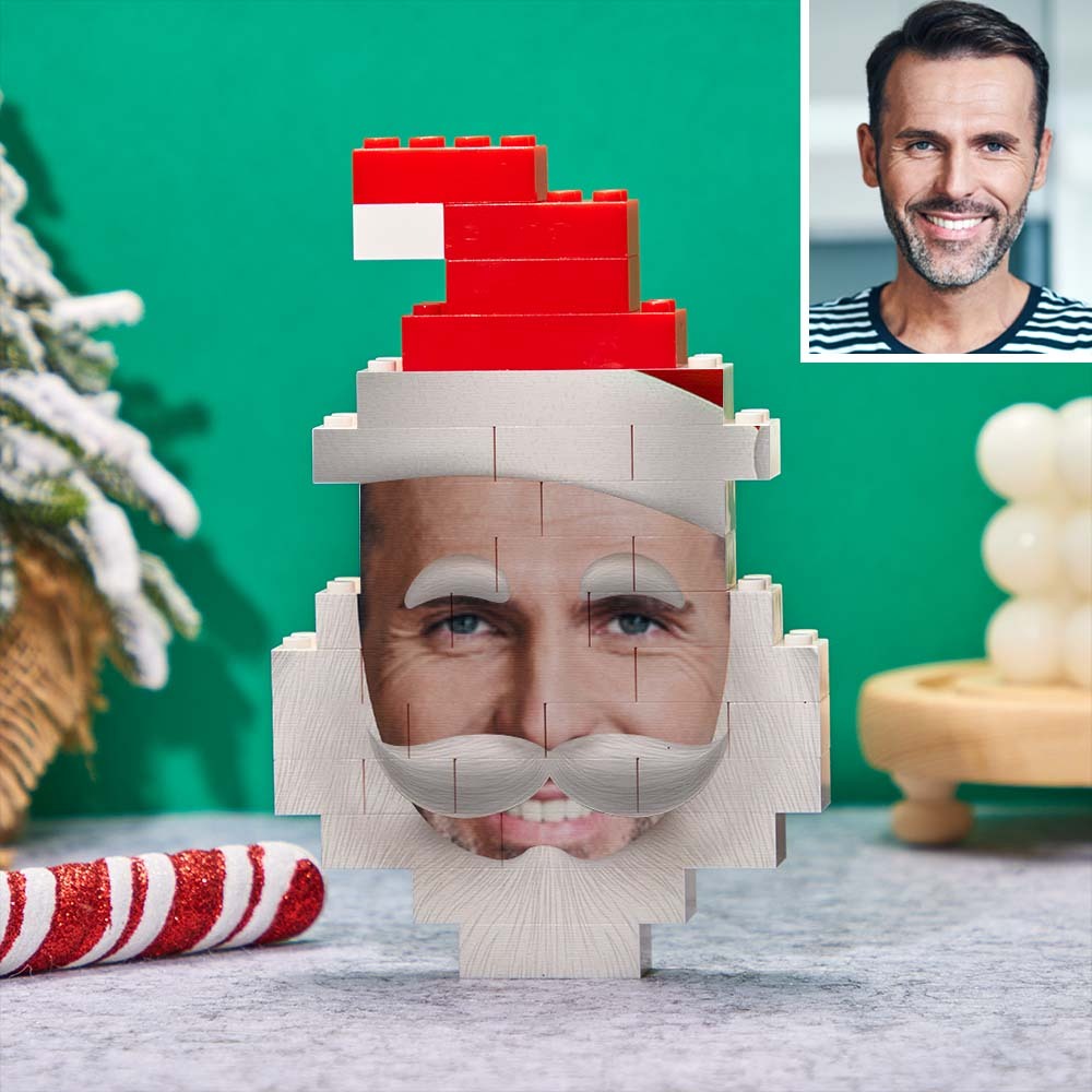 Santa Claus Building Bricks Custom Face Photo Block Christmas Gifts Ornament - MyCustomBrickheadz