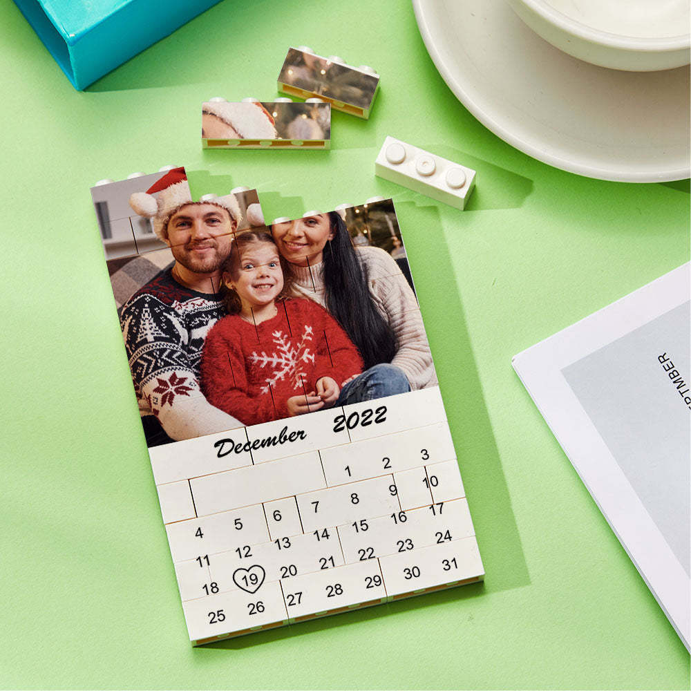 Personalised Photo Building Block Custom Calendar Important Date Gifts for Him - 