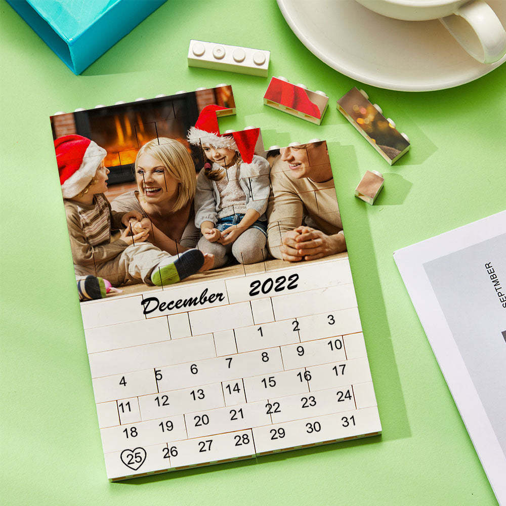 Personalised Photo Building Block Custom Calendar Important Date Gifts for Him - 