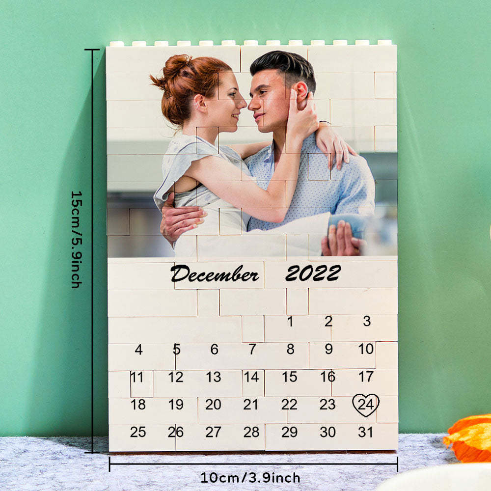 Personalised Photo Building Block Custom Calendar Important Date Gifts for Him - 