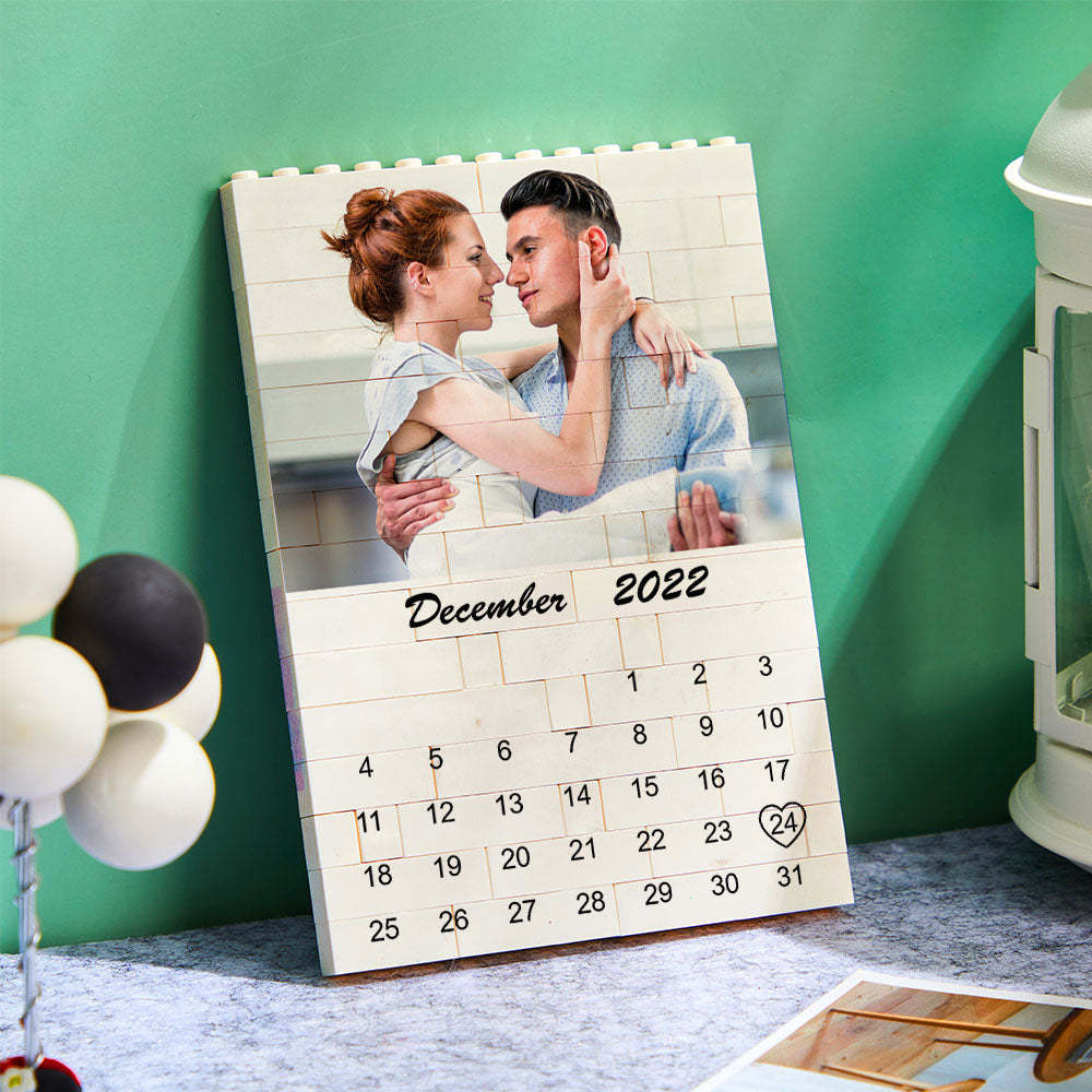 Personalised Photo Building Block Custom Calendar Important Date Gifts for Him - 