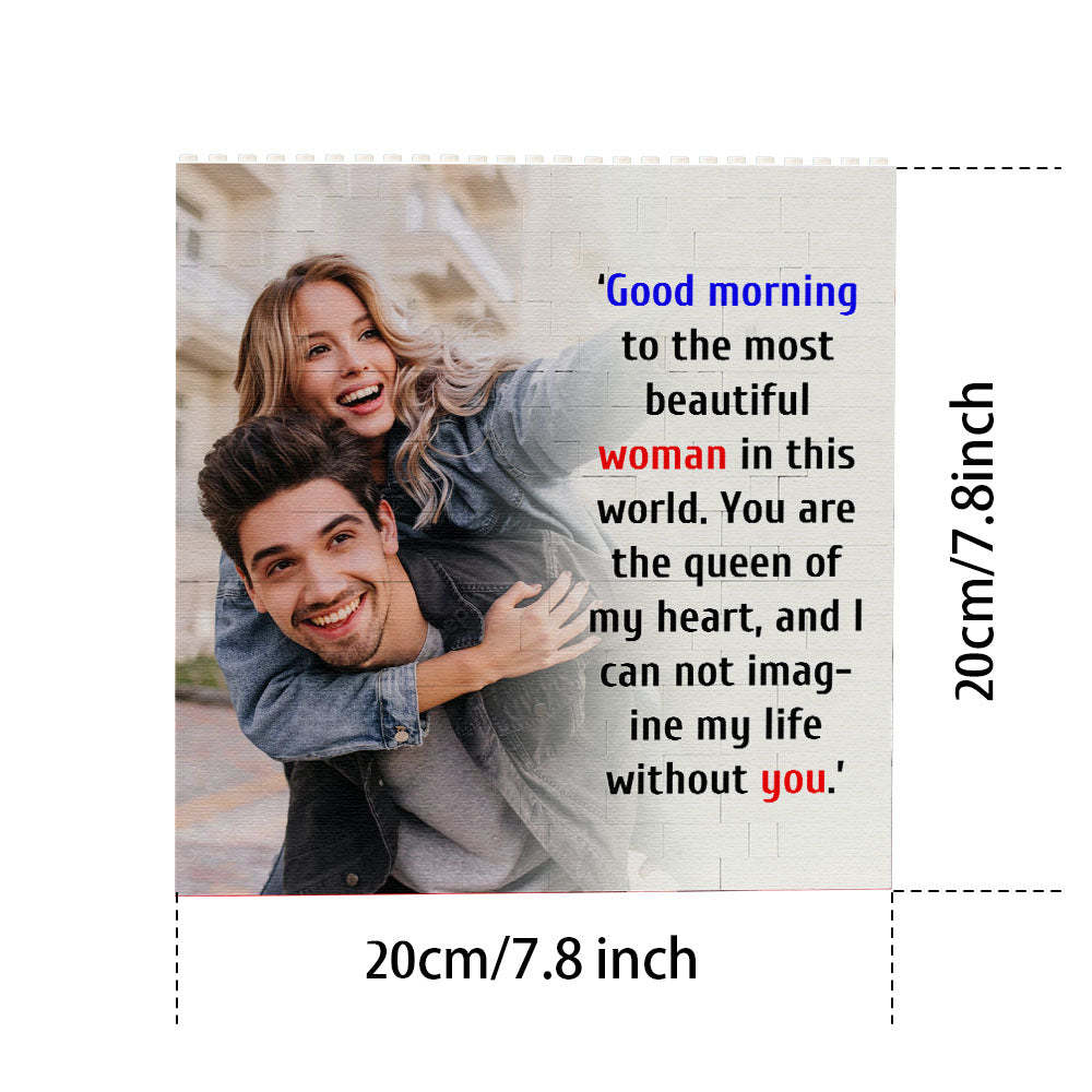 Personalised Building Bricks Square Photo Block Frame Gifts for Her - 