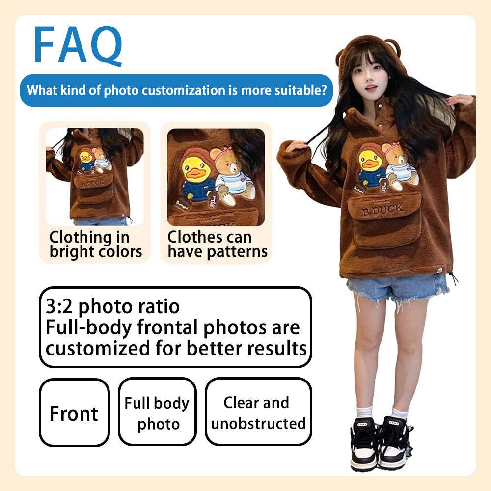 Customized Duddu Couple Brick Figures DIY Universal Interlocking Plastic Toy with Photo Surprise Gifts - 