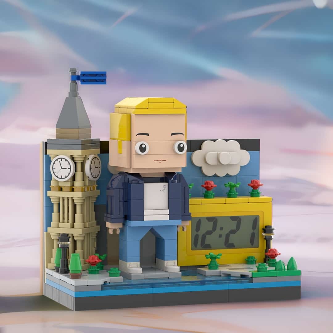 Christmas Gifts Custom Brick Figures Clock Personalized Brick Mini City & Figures Clock - MyCustomBrickheadz