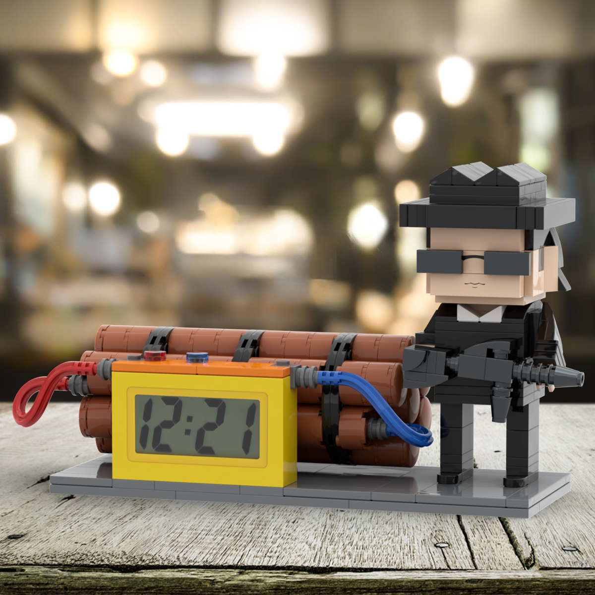 Custom Brick Figures Clock Personalized Dangerous Elements Brick Figures Clock Gifts for Him - MyCustomBrickheadz