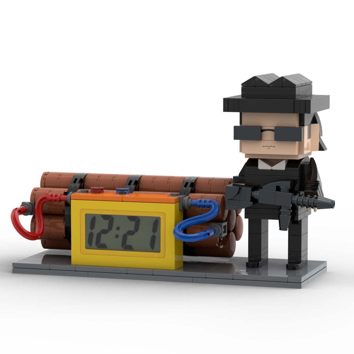 Custom Brick Figures Clock Personalized Dangerous Elements Brick Figures Clock Gifts for Him - MyCustomBrickheadz