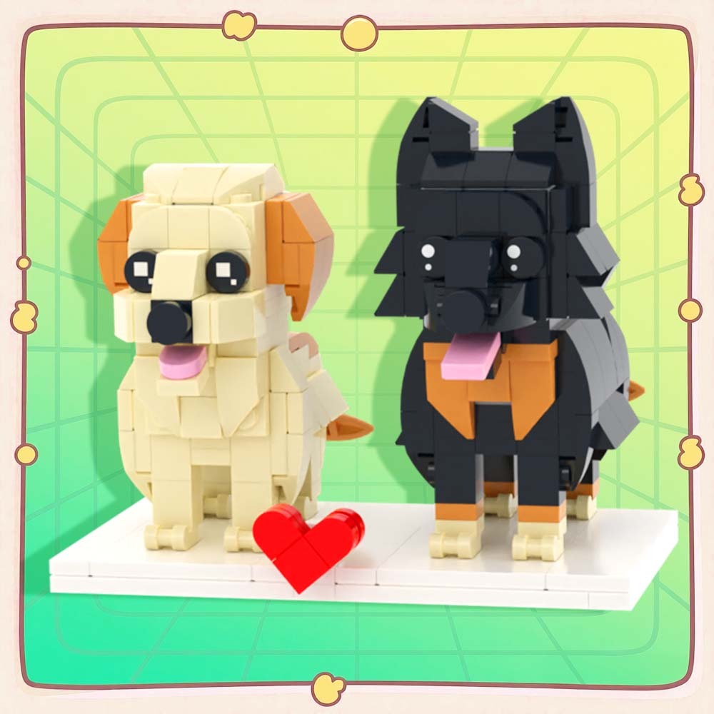 Persaonalized Cat Dog Full Body Brick Figures Pet Family Gift - 