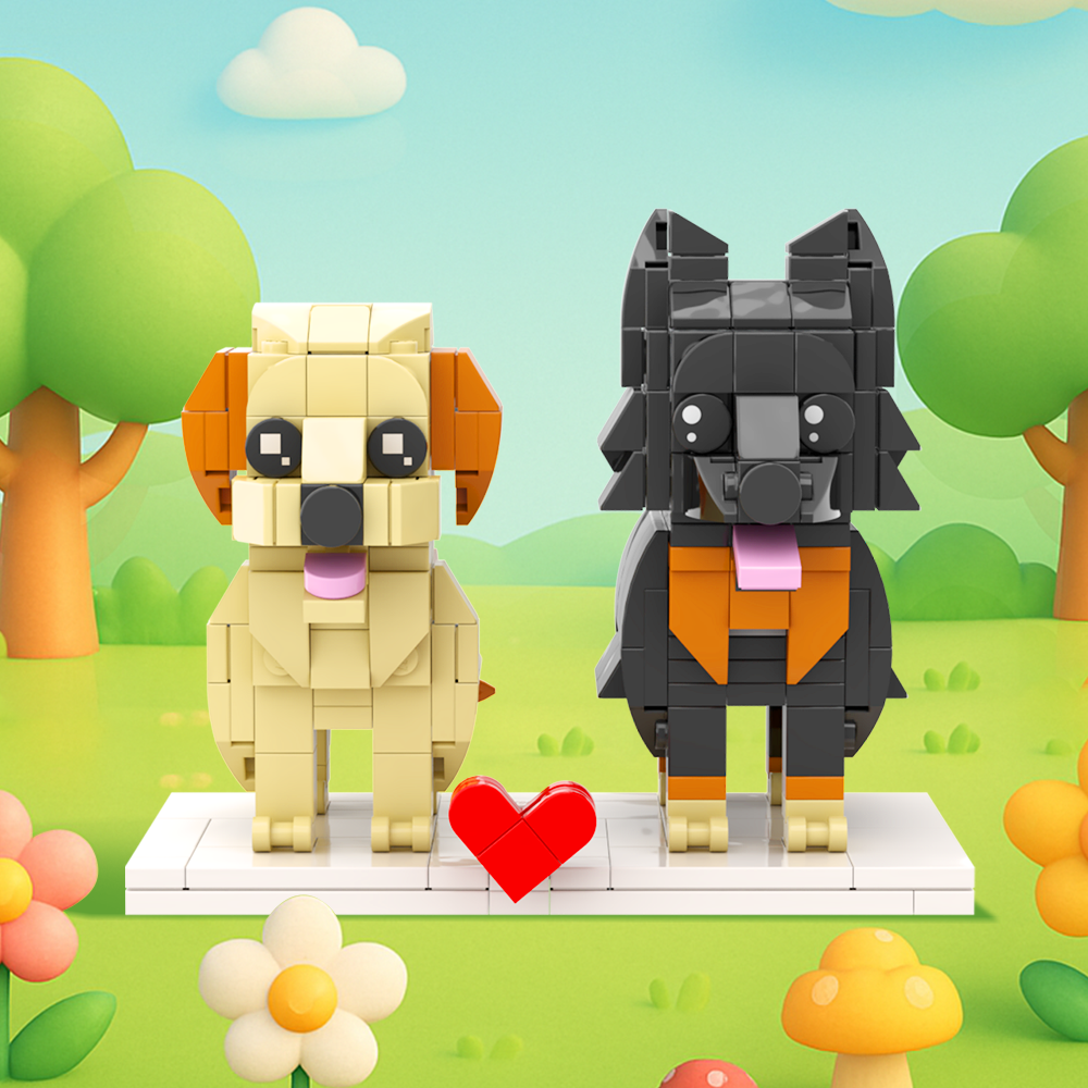 Persaonalized Cat Dog Full Body Brick Figures Pet Family Gift - 