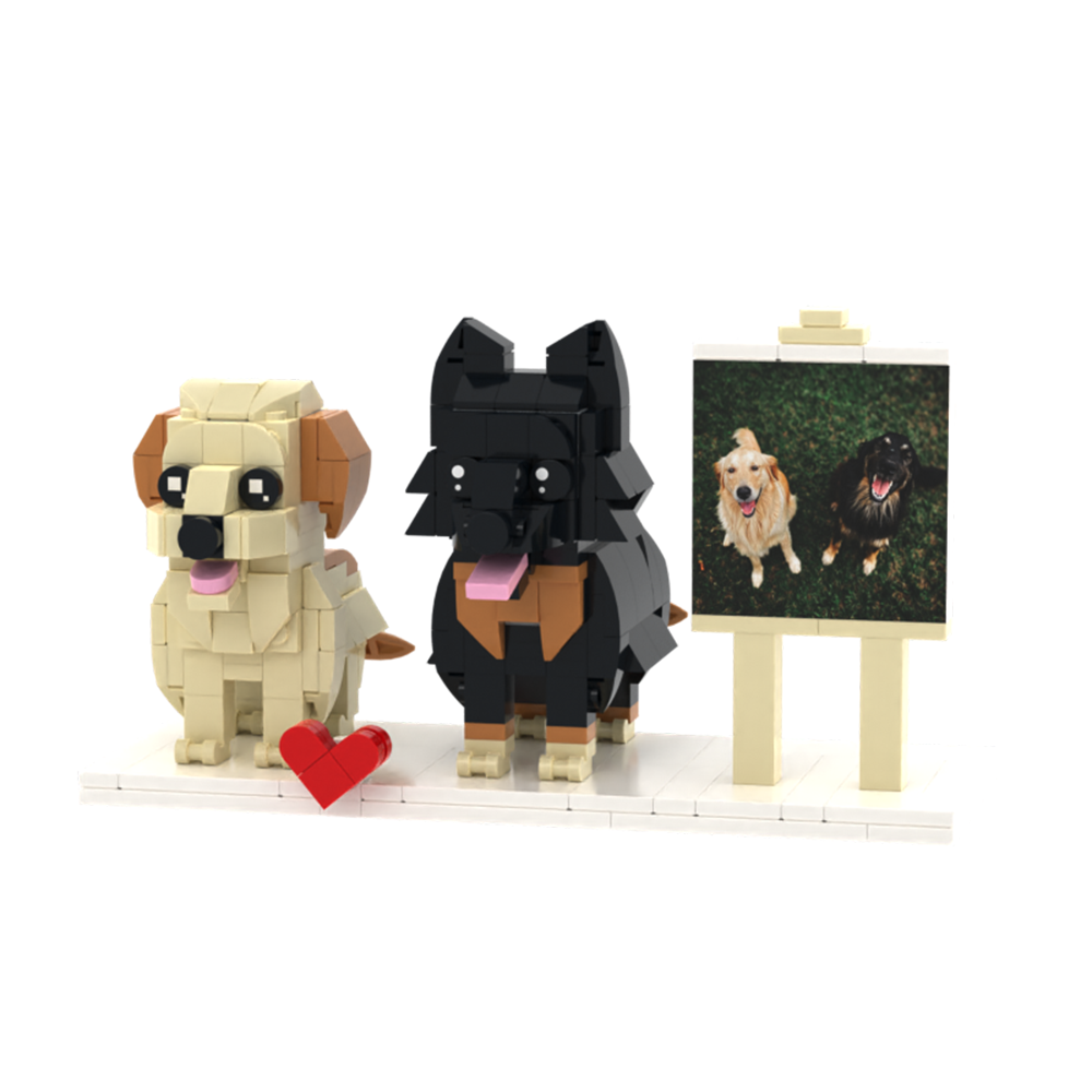Persaonalized Cat Dog Full Body Brick Figures Pet Family Gift - 