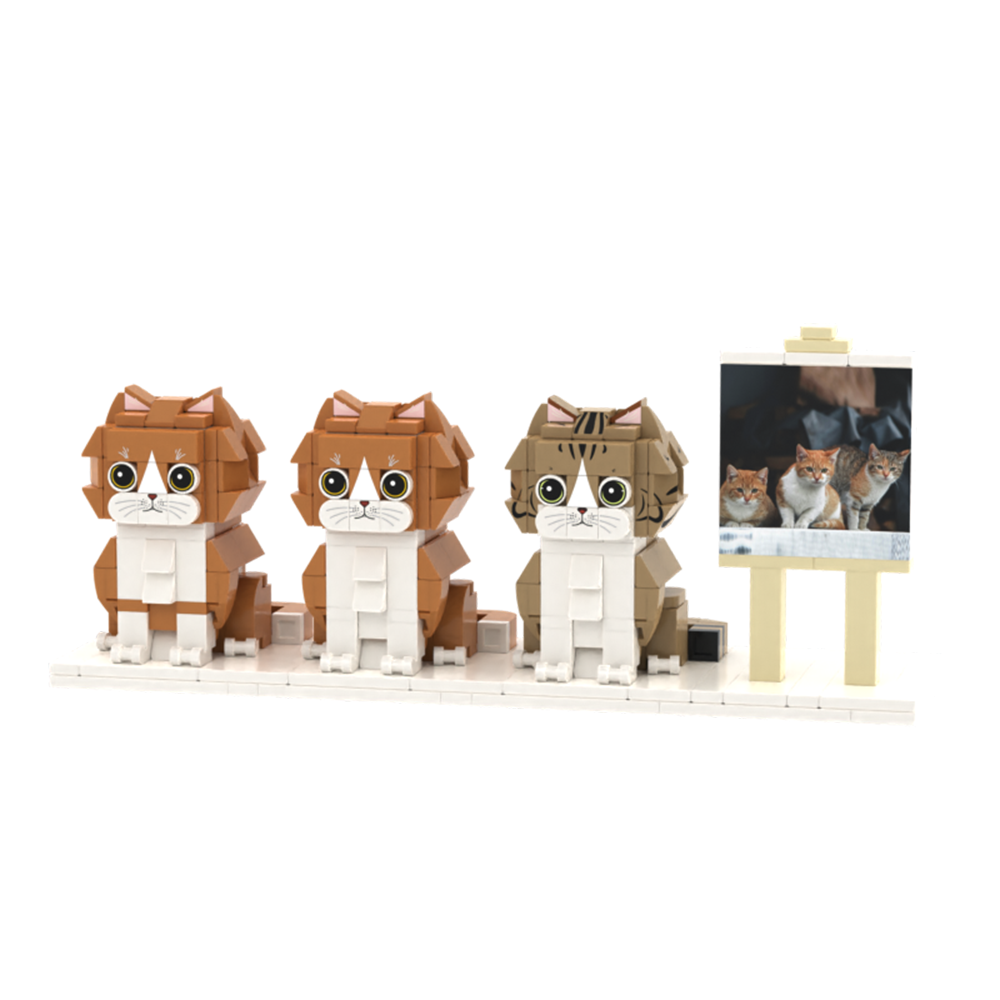Persaonalized Cat Dog Full Body Brick Figures Pet Family Gift - 