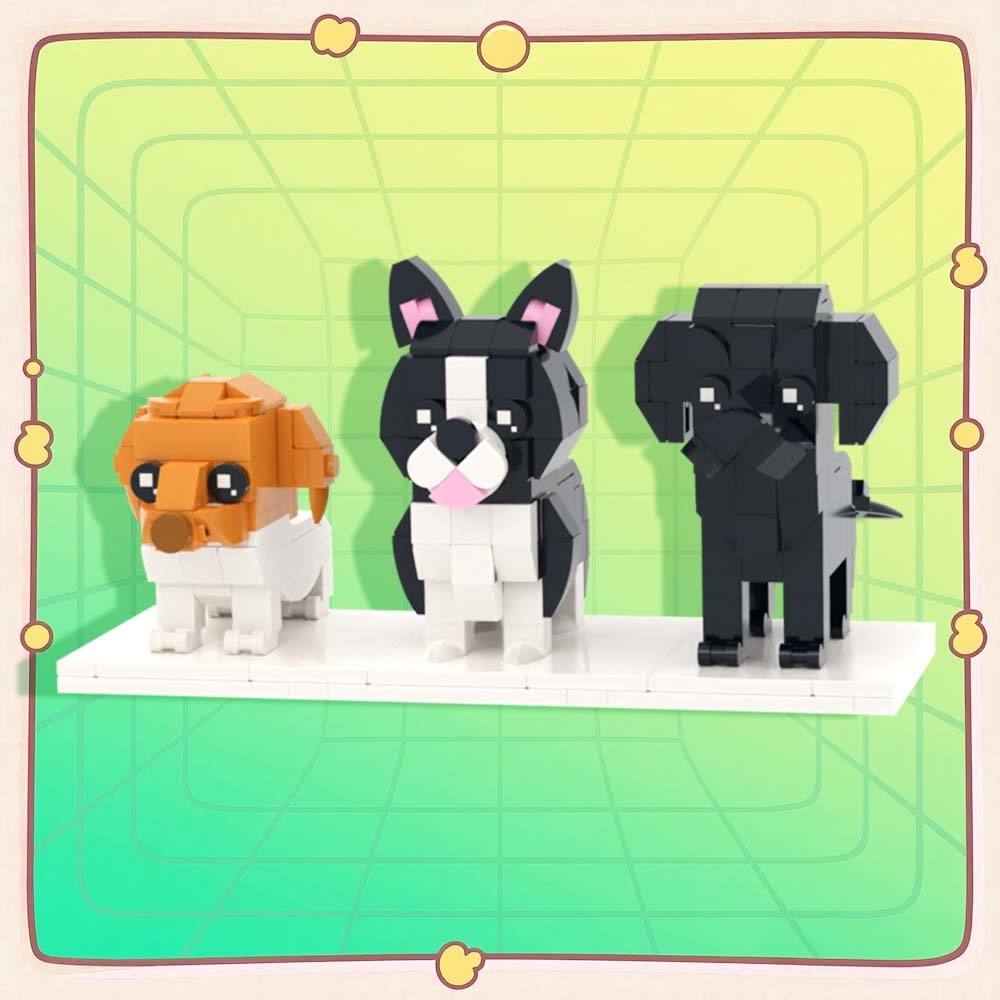 Persaonalized Cat Dog Full Body Brick Figures Pet Family Gift - 