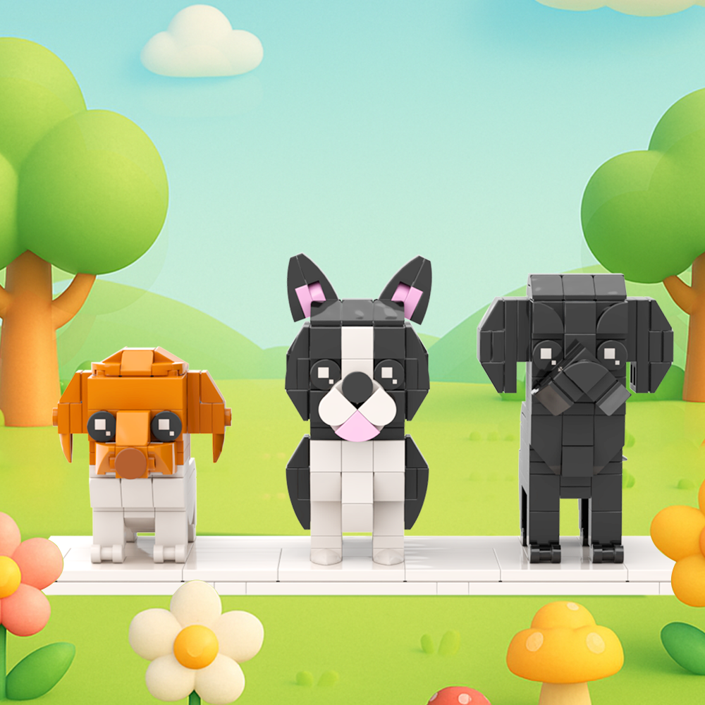 Persaonalized Cat Dog Full Body Brick Figures Pet Family Gift - 