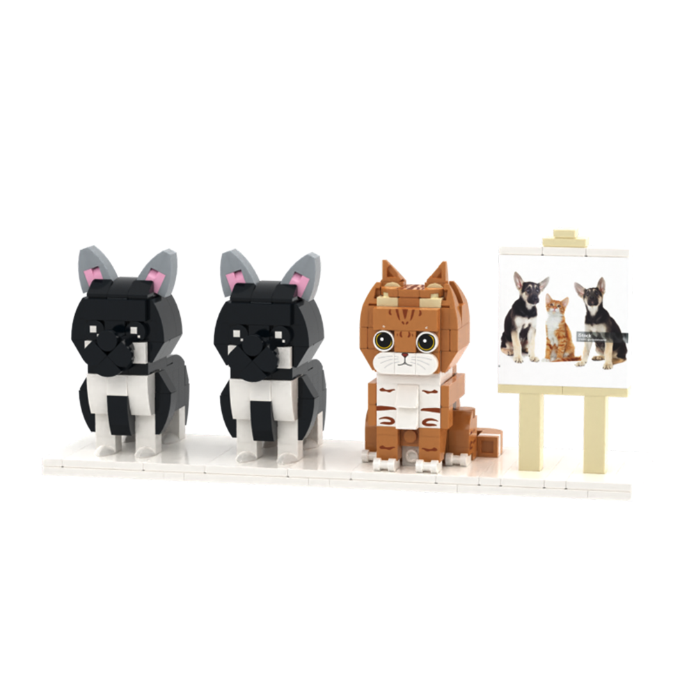 Persaonalized Cat Dog Full Body Brick Figures Pet Family Gift - 