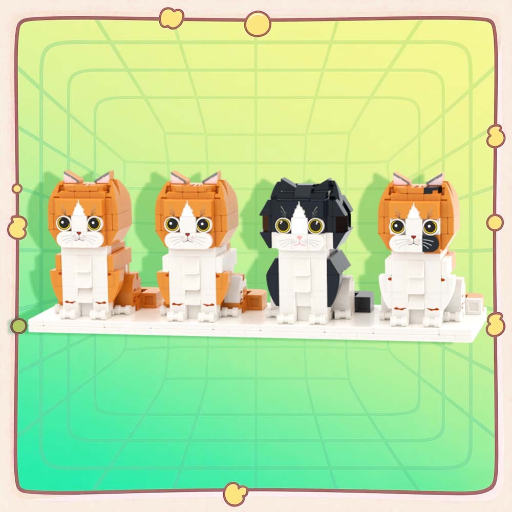 Persaonalized Cat Dog Full Body Brick Figures Pet Family Gift - 