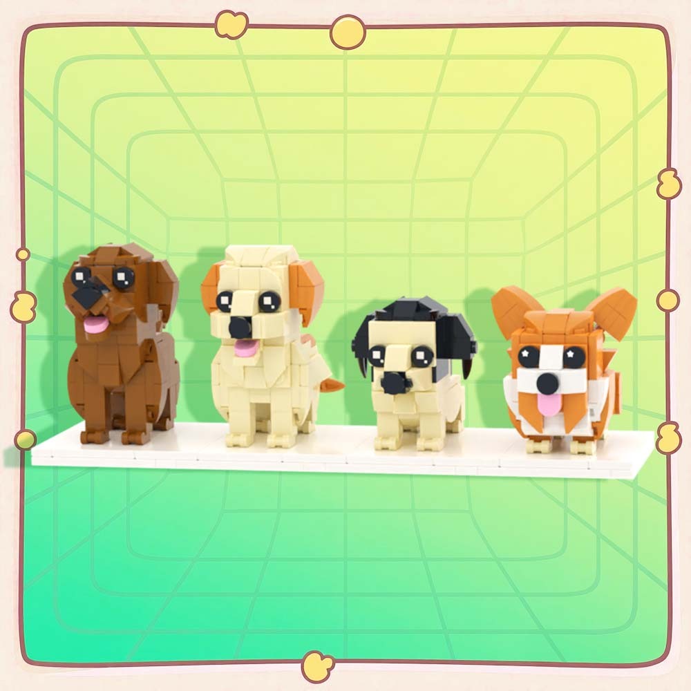 Persaonalized Cat Dog Full Body Brick Figures Pet Family Gift - 