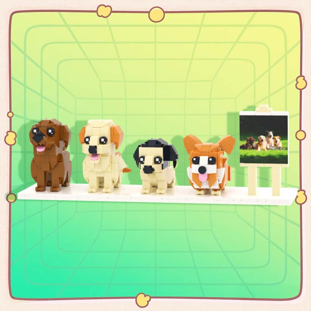 Persaonalized Cat Dog Full Body Brick Figures Pet Family Gift - 