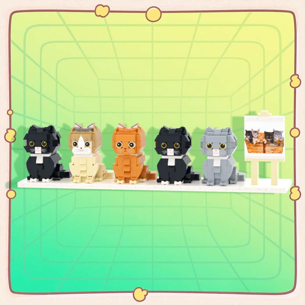 Persaonalized Cat Dog Full Body Brick Figures Pet Family Gift - 